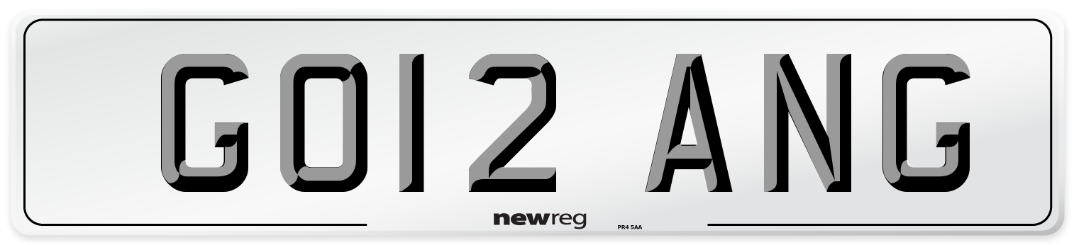 GO12 ANG Number Plate from New Reg